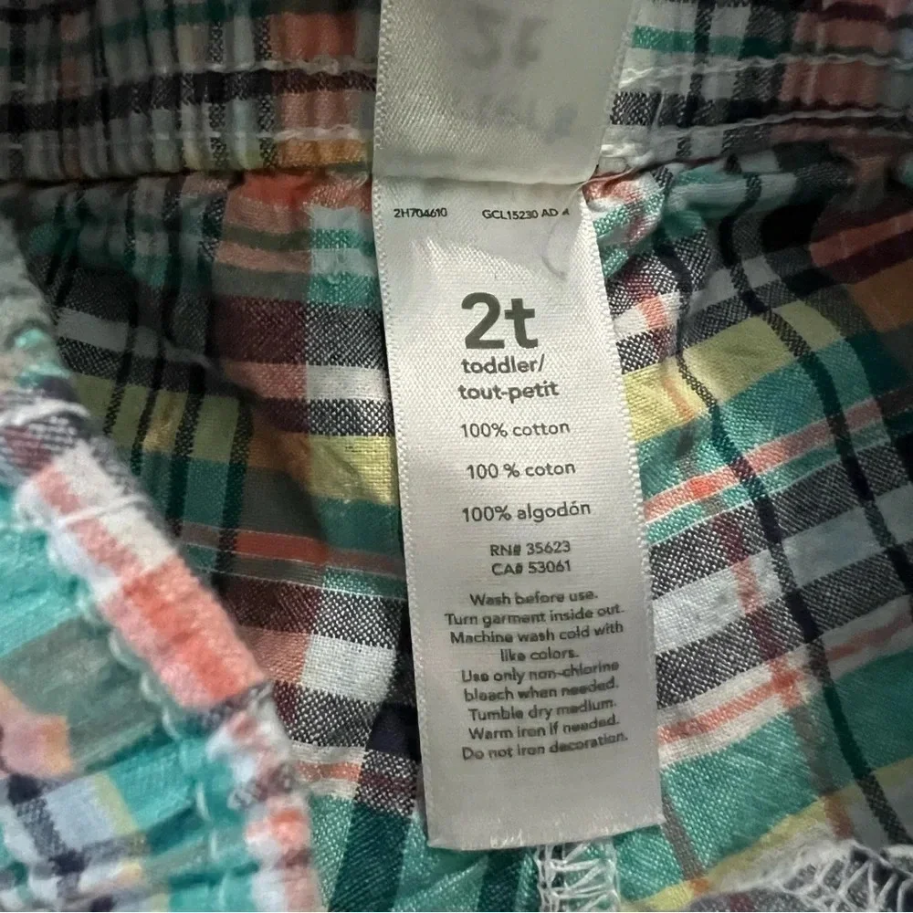 Carters 2T plaid toddler boys shorts